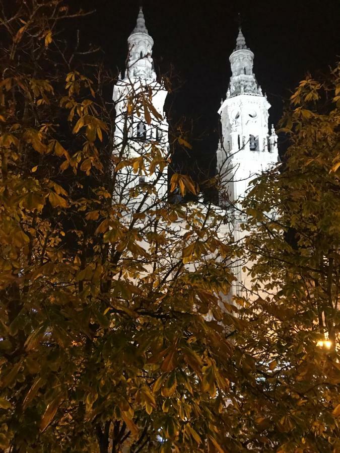 Apto Con Vistas A La Catedral Y Aire Acondicionado โลโกรโญ ภายนอก รูปภาพ